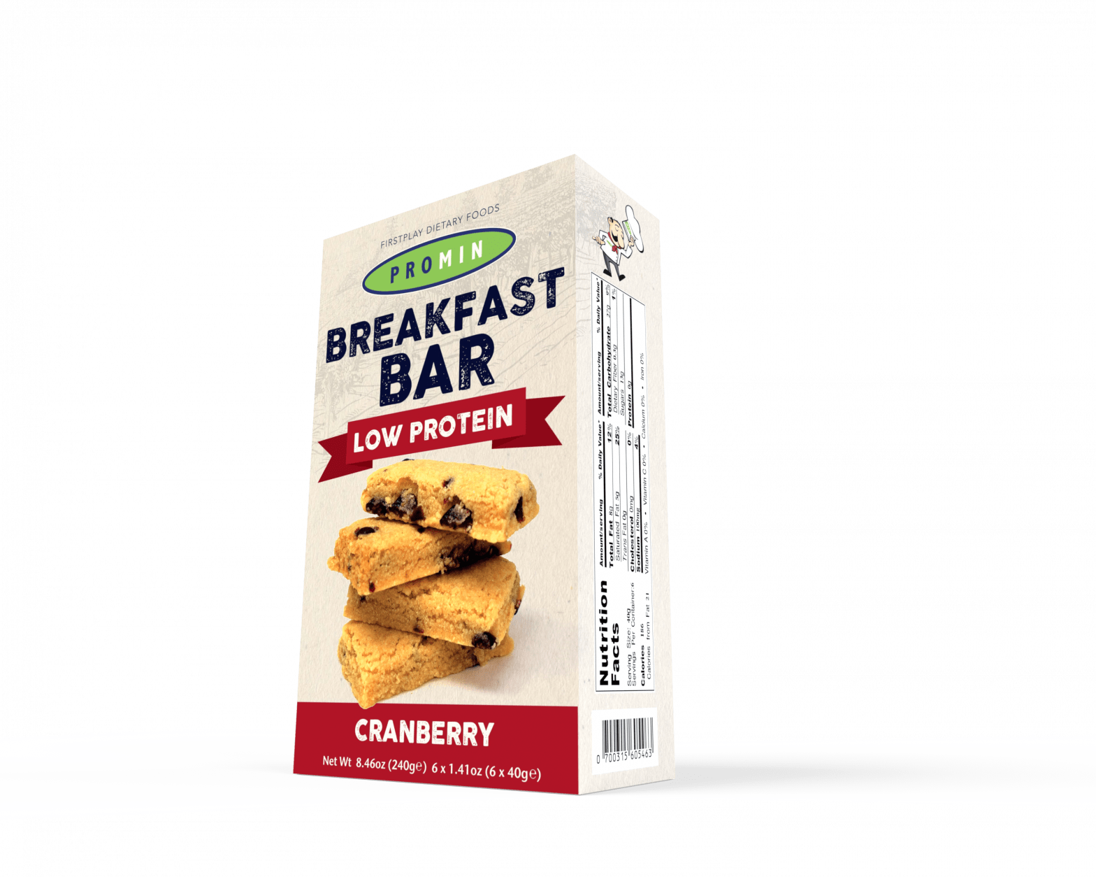 Promin Low Protein Breakfast Bar Cranberry Promin